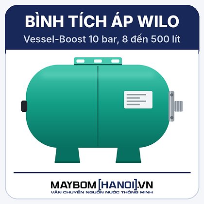 Hình minh họa bình tích áp Wilo Vessel-Boost loại nằm ngang